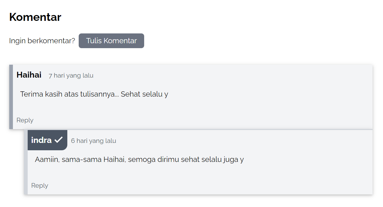 Fitur Reply Admin