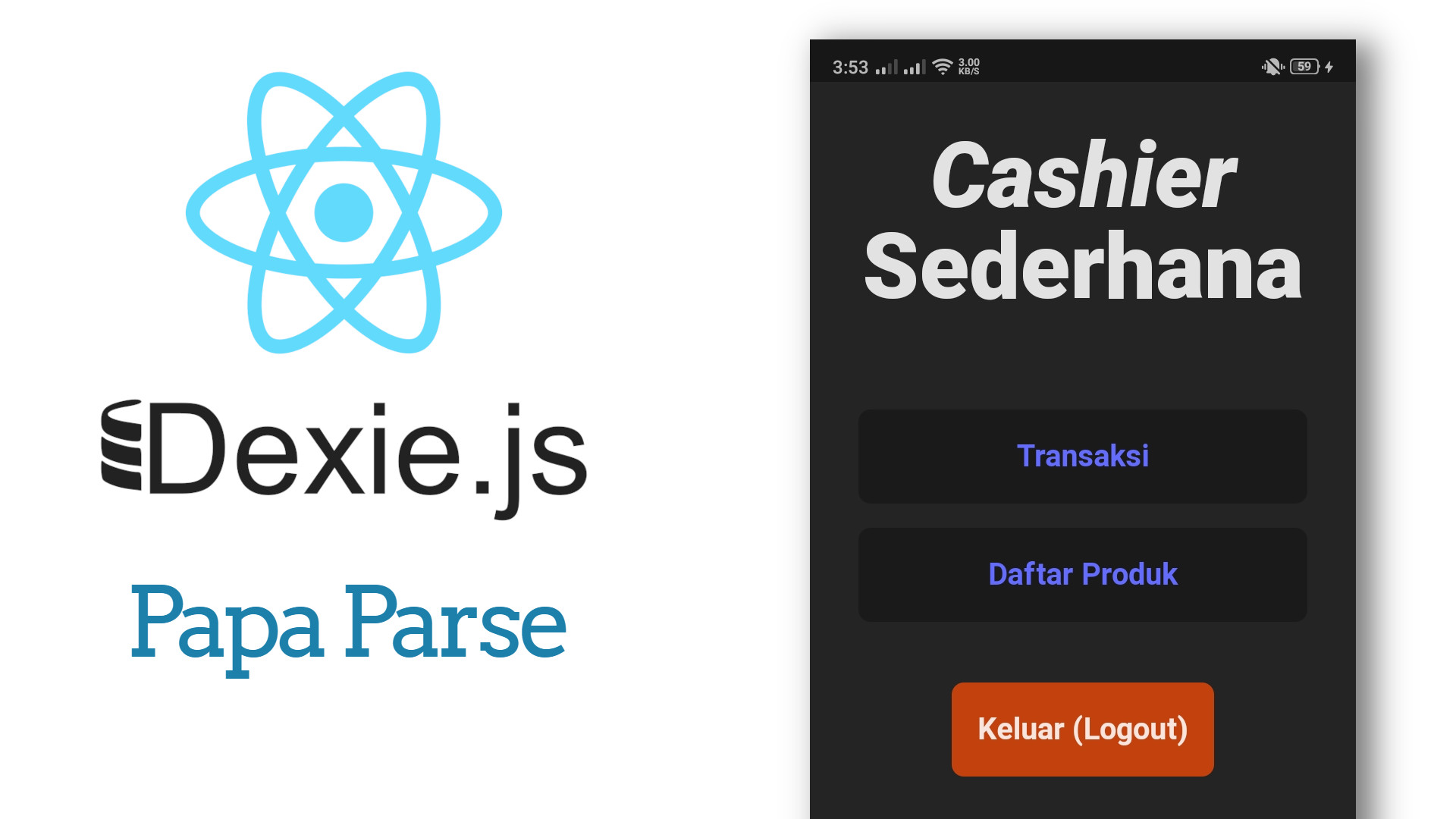 Aplikasi Cashier Sederhana dengan React, Dexie, dan Papa Parse